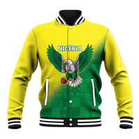 Nigeria Cricket Custom Baseball Jacket Najeriya Angry Eagle Flag Motif - Wonder Print Shop