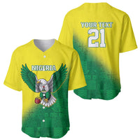 Nigeria Cricket Custom Baseball Jersey Najeriya Angry Eagle Flag Motif - Wonder Print Shop