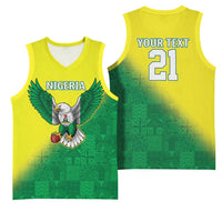 Nigeria Cricket Custom Basketball Jersey Najeriya Angry Eagle Flag Motif - Wonder Print Shop