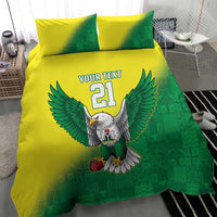 Nigeria Cricket Custom Bedding Set Najeriya Angry Eagle Flag Motif - Wonder Print Shop