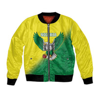 Nigeria Cricket Custom Bomber Jacket Najeriya Angry Eagle Flag Motif - Wonder Print Shop