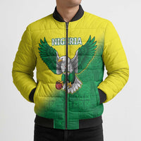 Nigeria Cricket Custom Bomber Puffer Jacket Najeriya Angry Eagle Flag Motif - Wonder Print Shop