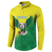 Nigeria Cricket Custom Button Sweatshirt Najeriya Angry Eagle Flag Motif - Wonder Print Shop