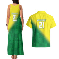 Nigeria Cricket Custom Couples Matching Tank Maxi Dress and Hawaiian Shirt Najeriya Angry Eagle Flag Motif - Wonder Print Shop