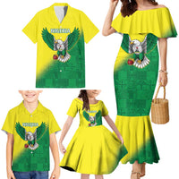 Nigeria Cricket Custom Family Matching Mermaid Dress and Hawaiian Shirt Najeriya Angry Eagle Flag Motif - Wonder Print Shop