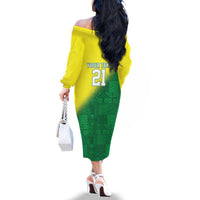 Nigeria Cricket Custom Family Matching Off The Shoulder Long Sleeve Dress and Hawaiian Shirt Najeriya Angry Eagle Flag Motif - Wonder Print Shop