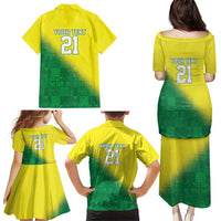 Nigeria Cricket Custom Family Matching Puletasi and Hawaiian Shirt Najeriya Angry Eagle Flag Motif - Wonder Print Shop
