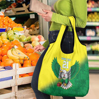 Nigeria Cricket Custom Grocery Bag Najeriya Angry Eagle Flag Motif - Wonder Print Shop