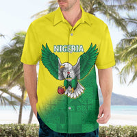 Nigeria Cricket Custom Hawaiian Shirt Najeriya Angry Eagle Flag Motif - Wonder Print Shop