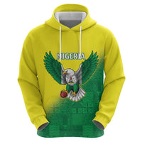 Nigeria Cricket Custom Hoodie Najeriya Angry Eagle Flag Motif - Wonder Print Shop