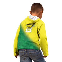 Nigeria Cricket Custom Kid Hoodie Najeriya Angry Eagle Flag Motif - Wonder Print Shop