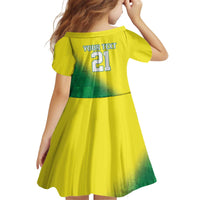 Nigeria Cricket Custom Kid Short Sleeve Dress Najeriya Angry Eagle Flag Motif - Wonder Print Shop