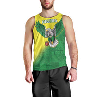 Nigeria Cricket Custom Men Tank Top Najeriya Angry Eagle Flag Motif - Wonder Print Shop