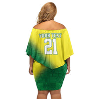 Nigeria Cricket Custom Off Shoulder Short Dress Najeriya Angry Eagle Flag Motif - Wonder Print Shop