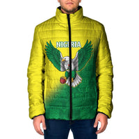 Nigeria Cricket Custom Padded Jacket Najeriya Angry Eagle Flag Motif - Wonder Print Shop