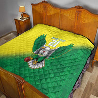 Nigeria Cricket Custom Quilt Najeriya Angry Eagle Flag Motif - Wonder Print Shop