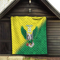 Nigeria Cricket Custom Quilt Najeriya Angry Eagle Flag Motif - Wonder Print Shop