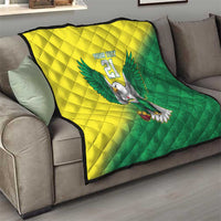 Nigeria Cricket Custom Quilt Najeriya Angry Eagle Flag Motif - Wonder Print Shop