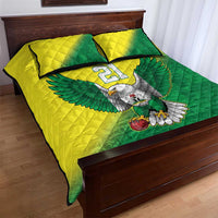 Nigeria Cricket Custom Quilt Bed Set Najeriya Angry Eagle Flag Motif - Wonder Print Shop