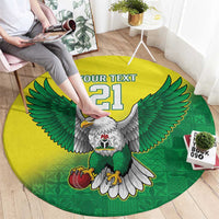 Nigeria Cricket Custom Round Carpet Najeriya Angry Eagle Flag Motif - Wonder Print Shop