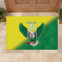Nigeria Cricket Custom Rubber Doormat Najeriya Angry Eagle Flag Motif - Wonder Print Shop