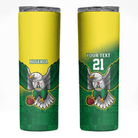 Nigeria Cricket Custom Skinny Tumbler Najeriya Angry Eagle Flag Motif - Wonder Print Shop