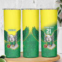 Nigeria Cricket Custom Skinny Tumbler Najeriya Angry Eagle Flag Motif - Wonder Print Shop