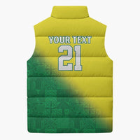Nigeria Cricket Custom Sleeveless Puffer Jacket Najeriya Angry Eagle Flag Motif - Wonder Print Shop