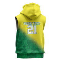 Nigeria Cricket Custom Sleeveless Zip Hoodie Najeriya Angry Eagle Flag Motif - Wonder Print Shop