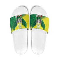 Nigeria Cricket Custom Slide Sandals Najeriya Angry Eagle Flag Motif - Wonder Print Shop