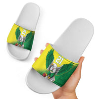 Nigeria Cricket Custom Slide Sandals Najeriya Angry Eagle Flag Motif - Wonder Print Shop