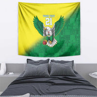 Nigeria Cricket Custom Tapestry Najeriya Angry Eagle Flag Motif - Wonder Print Shop