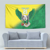 Nigeria Cricket Custom Tapestry Najeriya Angry Eagle Flag Motif - Wonder Print Shop