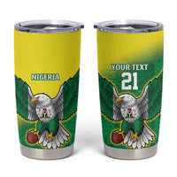 Nigeria Cricket Custom Tumbler Cup Najeriya Angry Eagle Flag Motif - Wonder Print Shop