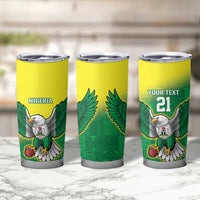 Nigeria Cricket Custom Tumbler Cup Najeriya Angry Eagle Flag Motif - Wonder Print Shop