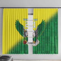 Nigeria Cricket Custom Window Curtain Najeriya Angry Eagle Flag Motif - Wonder Print Shop