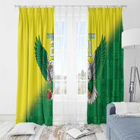 Nigeria Cricket Custom Window Curtain Najeriya Angry Eagle Flag Motif - Wonder Print Shop