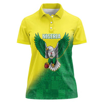 Nigeria Cricket Custom Women Polo Shirt Najeriya Angry Eagle Flag Motif - Wonder Print Shop