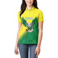 Nigeria Cricket Custom Women Polo Shirt Najeriya Angry Eagle Flag Motif - Wonder Print Shop