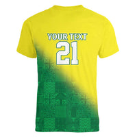 Nigeria Cricket Custom Women V-Neck T-Shirt Najeriya Angry Eagle Flag Motif - Wonder Print Shop