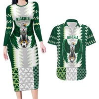 Nigeria Football Custom Couples Matching Long Sleeve Bodycon Dress and Hawaiian Shirt Classic 20-21 Home Jersey - Wonder Print Shop