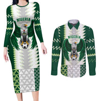 Nigeria Football Custom Couples Matching Long Sleeve Bodycon Dress and Long Sleeve Button Shirt Classic 20-21 Home Jersey - Wonder Print Shop