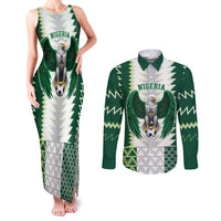 Nigeria Football Custom Couples Matching Tank Maxi Dress and Long Sleeve Button Shirt Classic 20-21 Home Jersey - Wonder Print Shop