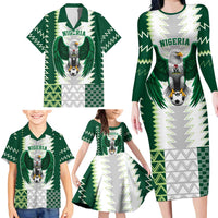 Nigeria Football Custom Family Matching Long Sleeve Bodycon Dress and Hawaiian Shirt Classic 20-21 Home Jersey - Wonder Print Shop