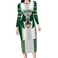 Nigeria Football Custom Family Matching Long Sleeve Bodycon Dress and Hawaiian Shirt Classic 20-21 Home Jersey - Wonder Print Shop