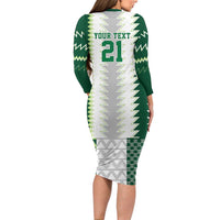 Nigeria Football Custom Family Matching Long Sleeve Bodycon Dress and Hawaiian Shirt Classic 20-21 Home Jersey - Wonder Print Shop