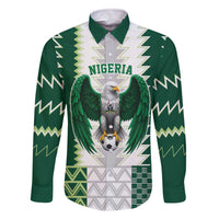 Nigeria Football Custom Family Matching Off The Shoulder Long Sleeve Dress and Hawaiian Shirt Classic 20-21 Home Jersey - Wonder Print Shop
