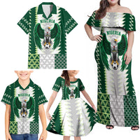 Nigeria Football Custom Family Matching Off Shoulder Maxi Dress and Hawaiian Shirt Classic 20-21 Home Jersey - Wonder Print Shop
