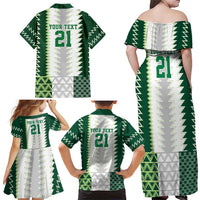 Nigeria Football Custom Family Matching Off Shoulder Maxi Dress and Hawaiian Shirt Classic 20-21 Home Jersey - Wonder Print Shop