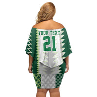 Nigeria Football Custom Family Matching Off Shoulder Short Dress and Hawaiian Shirt Classic 20-21 Home Jersey - Wonder Print Shop
